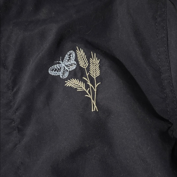 Vintage Navy Blue Jacket with Butterfly Embroidery - Picture 2 of 4